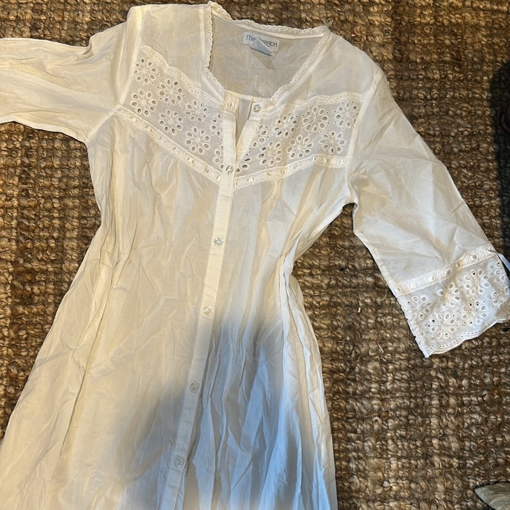 The Paragon 100% Cotton White Prairie Dress Size Small - Picture 4 of 9